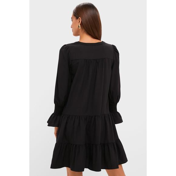 POMANDER PLACE Black Crepe Kenzo Dress Size L NWT Retail $98 Tuckernuck - Picture 2 of 7